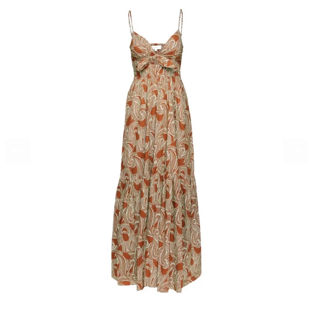 A.L.C. Orange and Cream Paisley Maxi Dress